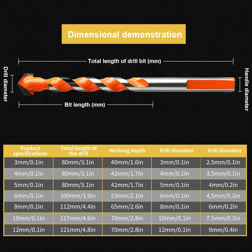 Max Drill 7 en 1 Brocas de Diamante